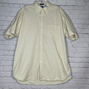 Tommy Hilfiger Mens Shirt Size LARGE Button Up 80’s 2 Ply Fabric Short Sleeve
